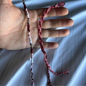Red and Pink Braided Friendship Bracelets